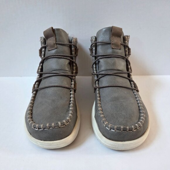Hey Dude Eloise Boots Womens 8 Granite Gray Recycled Leather Ankle Booties - Picture 3 of 10